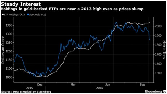Gold backed ETF holdings