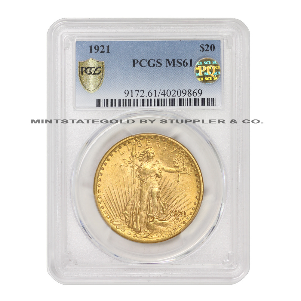 1921 $20 MS61 PCGS