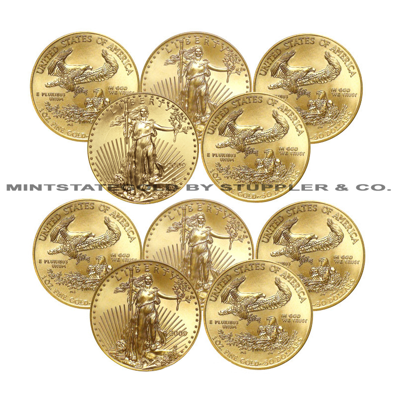 Details About Lot Of 10 1oz 50 American Gold Eagles Bu Brilliant Uncirculated Bullion Coins