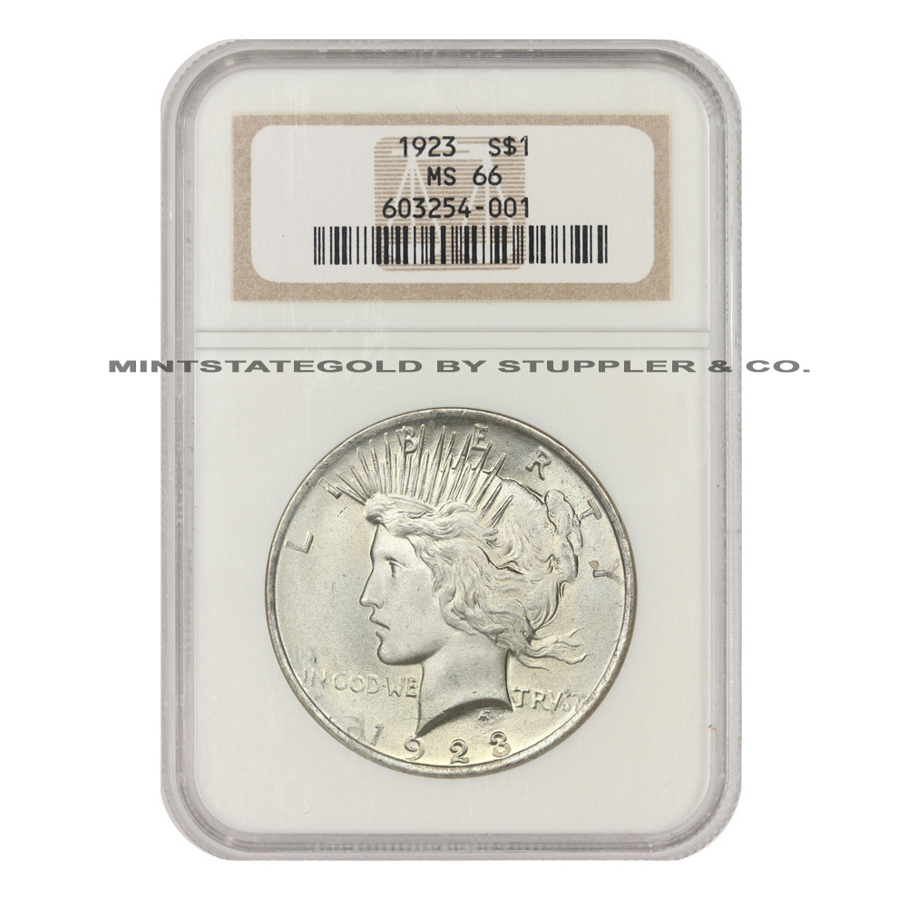1923 US $1 Peace Silver $1 Dollar NGC MS64 90/% Silver