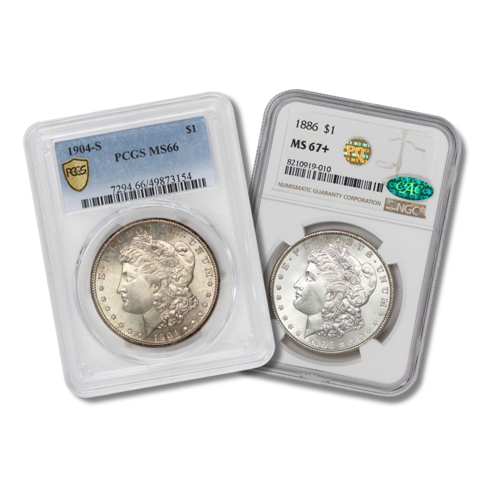 Graded Morgan Silver Dollars