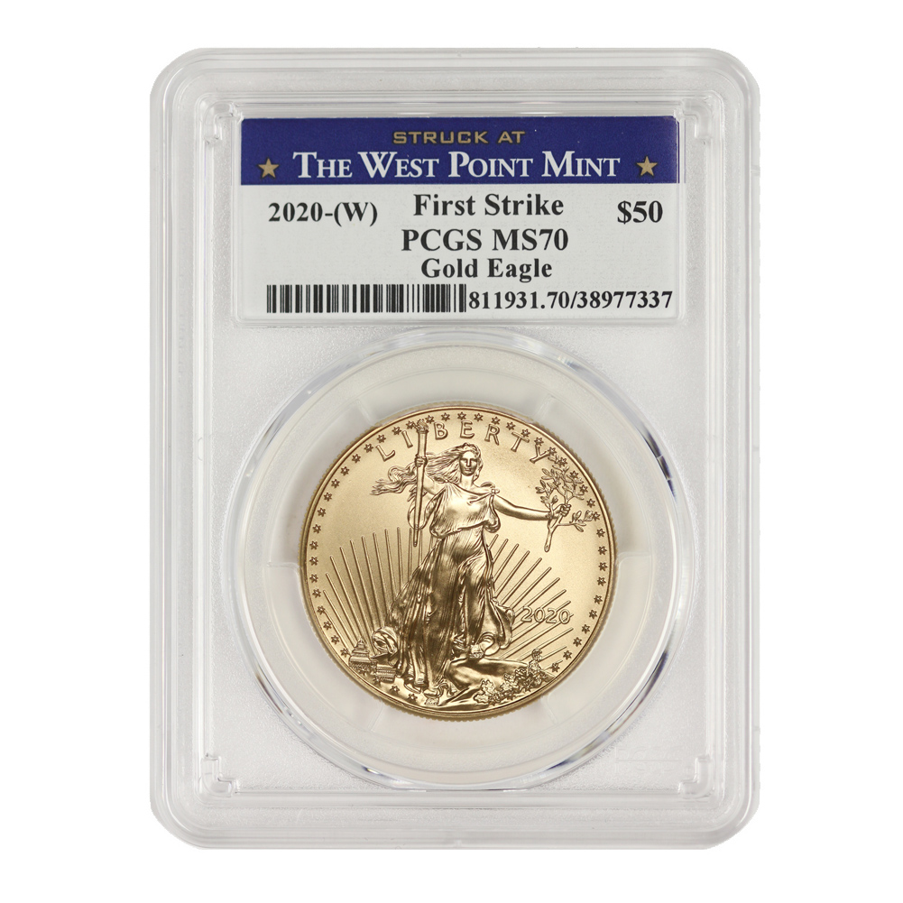 2020-(W) $50 Gold Eagle PCGS MS70 FS West Point