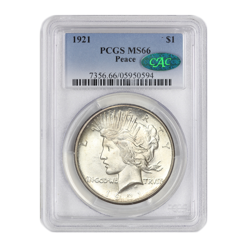 1921 $1 Peace PCGS MS66 CAC