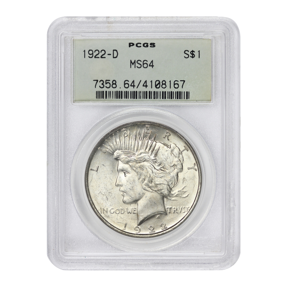 1922-D $1 MS64 PCGS