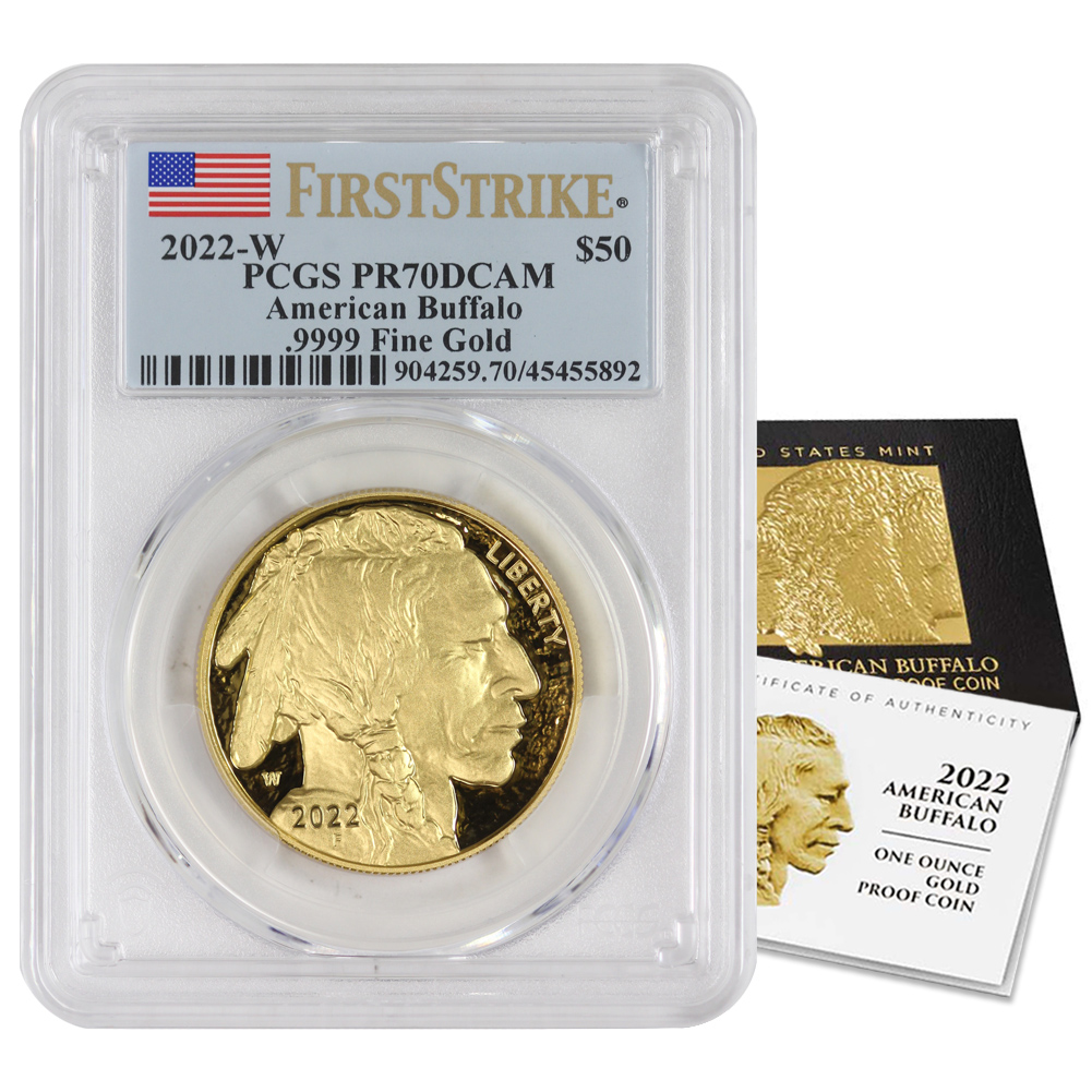 PRE-ORDER 2022-W $50 Gold Buffalo PCGS PR70DCAM First Strike ...
