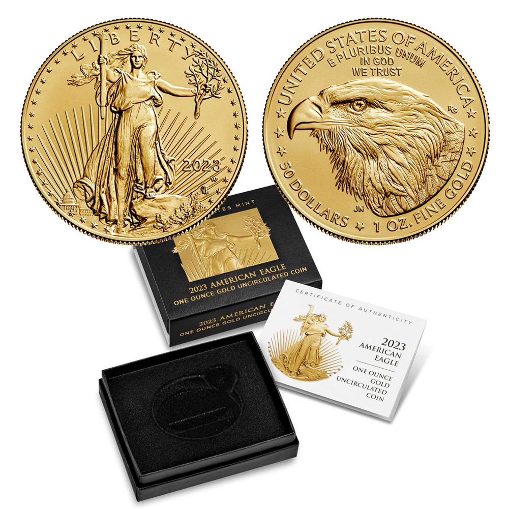 2023-W 1oz Burnished Gold Eagle BU w/ U.S. Mint Box and CoA