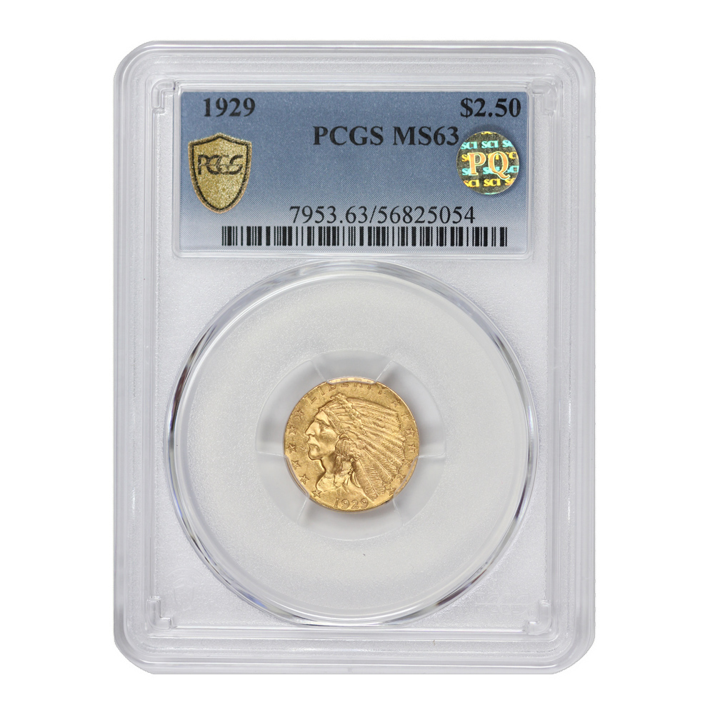 1929 $2.50 MS63 PCGS