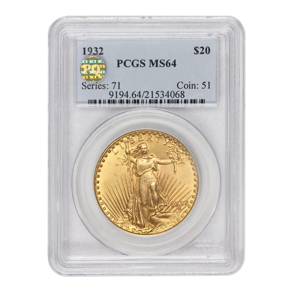 1932 $20 MS64 PCGS
