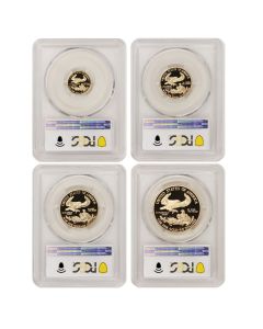 Set of 4 2001-W Gold Eagles PCGS PR70DCAM Obverse