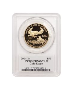 2004-W $50 Gold Eagle PCGS PR70DCAM St. Gaudens Obverse