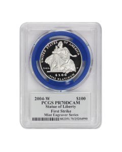 2004-W $100 Platinum Eagle PCGS PR70DCAM FS Mercanti Label