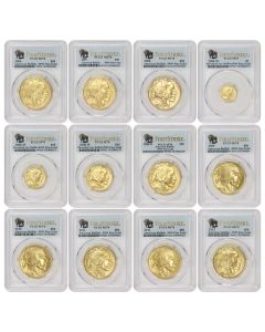 Set of 47 2006 to 2025 Gold Buffalo PCGS MS70 & PR70DCAM FS & FDOI Bison Label