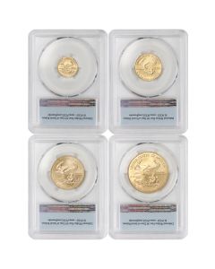 Set of 4 2006 Gold Eagle PCGS MS70 FS Flag Label Obverse