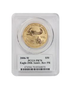2006-W Rev PR $50 Gold Eagle PCGS PR70 Mercanti Label