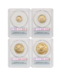Set of 4 2006-W Gold Eagles PCGS SP70 FS Flag Label Obverse