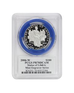 2006-W $100 Platinum Eagle PCGS PR70DCAM Mercanti Label