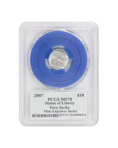 2007 $10 Platinum Eagle PCGS MS70 FS Mercanti Label