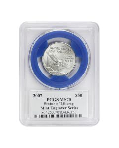 2007 $50 Platinum Eagle PCGS MS70 Mercanti Label