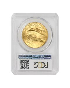 1907 $20 Gold Saint Gaudens PCGS MS63+ High Relief-Wire Edge Obverse