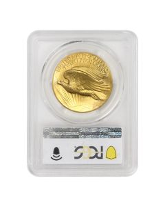 1907 $20 Gold Saint Gaudens PCGS MS65+ High Relief Wire Edge PQ Obverse