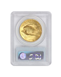 US $20 Saint Gaudens 1907 PCGS MS65 High Relief Wire Edge Obverse