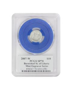 2007-W $10 Platinum Eagle PCGS SP70 Mercanti Label Blue Gasket