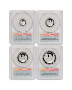Set of 4 2007-W Platinum Eagle PCGS PR70DCAM FS Flag Obverse