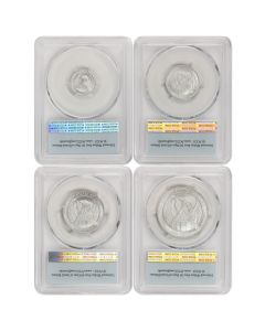 Set of 4 2007-W Platinum Eagle PCGS SP70 FS Flag Label