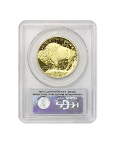 2007-W $50 Gold Buffalo PCGS PR70DCAM FS Flag Label Obverse