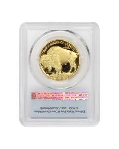 2007-W $50 Gold Buffalo PCGS PR70DCAM FS Flag Label Obverse