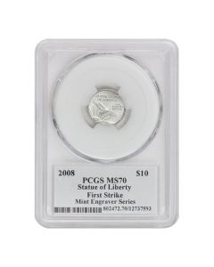 2008 $10 Platinum Eagle PCGS MS70 FS Mercanti Label