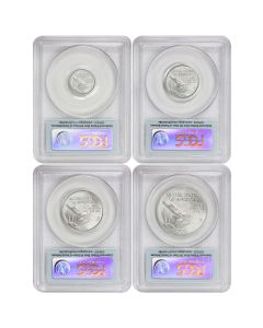 Set of 4 2008 Platinum Eagle PCGS MS70 FS Flag Label