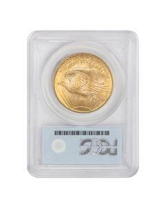 1908 $20 Gold Saint Gaudens PCGS MS67 NM Wells Fargo PQ