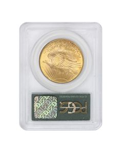US $20 Saint Gaudens 1908 PCGS MS66 WF No Motto OGH Obverse