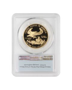 2008-W $50 Gold Eagle PCGS PR70DCAM FS Flag Label Obverse