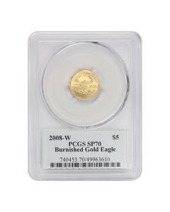 2008-W $5 Gold Eagle PCGS SP70 Mercanti Label