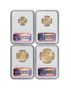 Set of 4 2009 Gold Eagle NGC MS70 ER Obverse