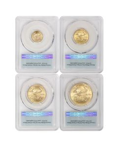 Set of 4 2009 Gold Eagles PCGS MS70 FS Flag Label
