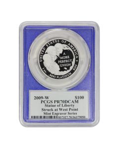 2009-W $100 Platinum Eagle PCGS PR70DCAM Mercanti Label