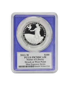 2011-W $100 Platinum Eagle PCGS PR70DCAM Mercanti Label 