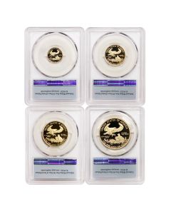 Set of 4 2011-W Gold Eagles PCGS PR70DCAM FS obverse