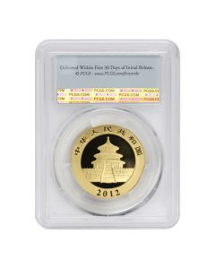 China 2012 Gold Panda 500 Yn PCGS MS70 FS Flag Label