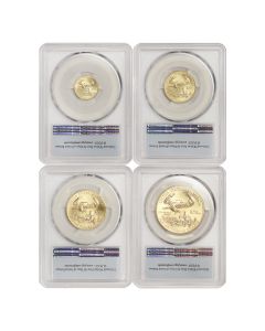 Set of 4 2013 Gold Eagles PCGS MS70 FS Obverse