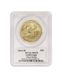 2014-W $50 Gold Eagle PCGS SP70 FS St. Gaudens Label Obverse