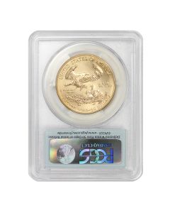 2015 $50 Gold Eagle PCGS MS70 FS Flag Obverse
