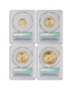Set of 4 2015 Gold Eagle PCGS MS70 FS Obverse