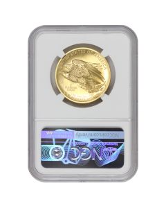 2015-W $100 Gold High Relief Liberty NGC MS70PL ER Moy Label Obverse
