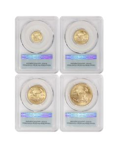 Set of 4 2016 Gold Eagles PCGS MS70 FS Flag Label