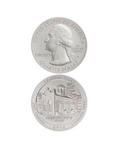 US 2016-P 5 oz $0.25 Silver America the Beautiful - Harpers Ferry BU w/ Box & COA