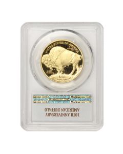 2016-W $50 Gold Buffalo PCGS PR70DCAM FDOI Philadelphia Label Obverse
